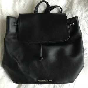 Faux-leather drawstring backpack!